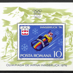 Romania 1976 - J.O. de Iarna - Innsbruck, colita dantelata, MNH, LP 902