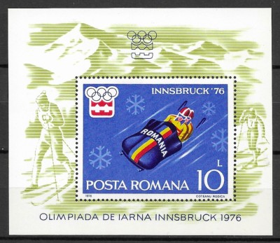 Romania 1976 - J.O. de Iarna - Innsbruck, colita dantelata, MNH, LP 902 foto