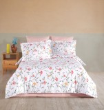 Lenjerie de pat din bumbac 100%, dubla, cu 2 fete de perna, Valentini Bianco model Olivia