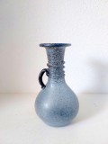 Vaza sticla, albastru-gri, 12cm inaltime