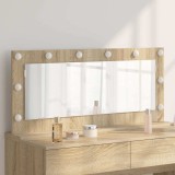 vidaXL Oglindă de toaletă cu lumini LED Sonoma Oak 100x45x18 cm