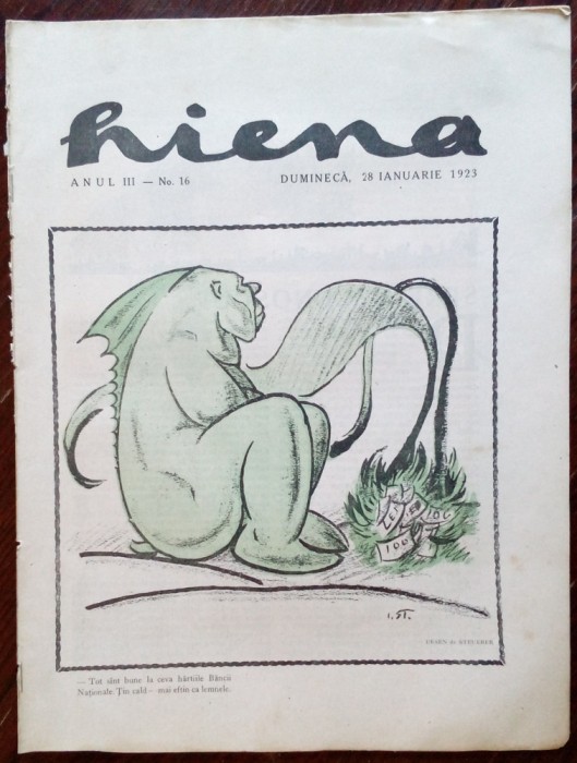 REVISTA HIENA an 3 nr 16 (ian 1923) [texte de PAMFIL SEICARU / desene de STEURER / POPA / DRAGOS]
