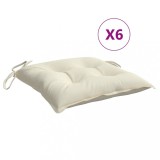 Cumpara ieftin Perne de scaun, 6 buc., alb crem, 40x40x7 cm, textil oxford