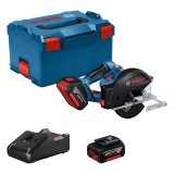 Bosch GKM 18V-50 Fierastrau circular cu acumulator + 2xacumulatori GBA 18V, 5.0Ah + incarcator + L-Boxx