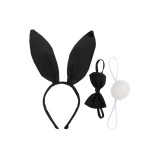 Urechii de iepuraș cu păr drăguț pentru accesorii de petrecere Paște Halloween Crăciun costum de iepure negru pentru copii