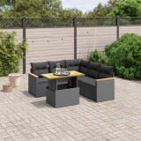 Cumpara ieftin Gossi set mobilier de gradina cu perne, 6 piese, negru, poliratan