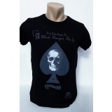 Tricou barbați negru imprimeu frunza - XXL