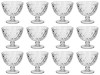 Set boluri, 12 piese, 300 ml, Sticla, Gri transparent