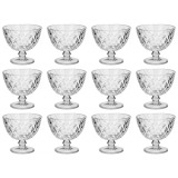 Set boluri, 12 piese, 300 ml, Sticla, Gri transparent
