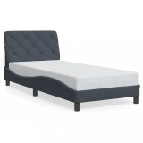 Gossi cadru de pat cu lumini led, gri inchis, 152x203 cm, catifea