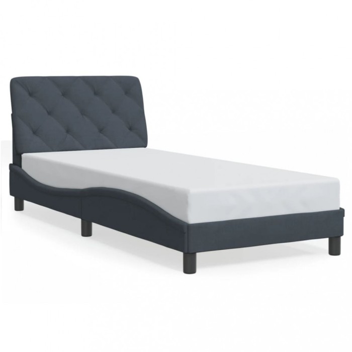 Gossi cadru de pat cu lumini led, gri inchis, 152x203 cm, catifea