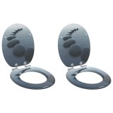 vidaXL Capacul de toaletă 2 pcs Gri 44 x 38 cm Placă MDF 3414534