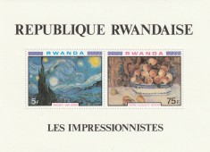 Rwanda 1980-Arta,Pictori,Picturi,Impressionist II,Renoir,van Gogh,MNH,Mi.Bl.91 foto