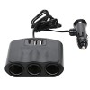 Priza Auto Tripla Bricheta cu 2 USB + Type-C, 3.4A, Ro Group, Neagra