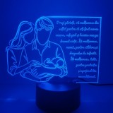 Lampa 3D pentru Parinti , 16 Culori, Telecomanda E i USB, Cadou cu Mesaj
