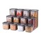 Set 12 Cutii alimente (4X500 ml, 4X1200 ml, 4X1750 ml), Antracit Transparent, 1 capac si 24 etichete adezive cadou