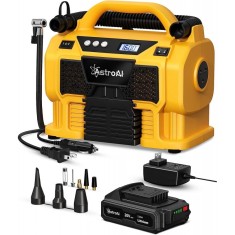 Compresor auto cu acumulator AstroAI, 12V DC, 160PSI, Digital, Structura metalica, Adaptoare incluse