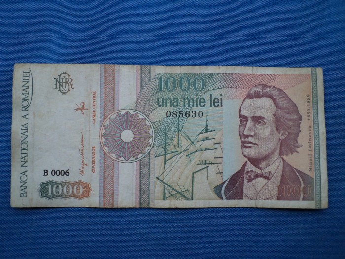 1000 lei 1991 seria B0006 FARA PUNCT- FF RARA