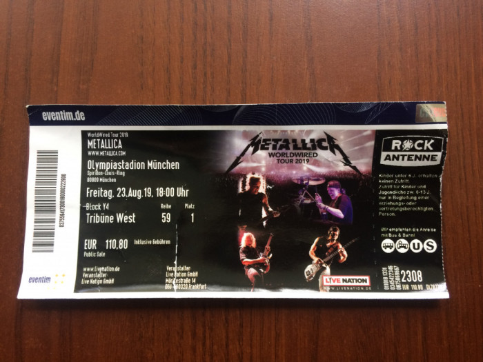 metallica worldwired tour 2019 munchen germany heavy metal bilet concert folosit