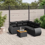 Gossi set mobilier de gradina cu perne, 6 piese, negru, poliratan