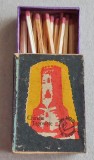 1975 Monumente / Chindia Targoviste - cutie de chibrituri romanesti din lemn