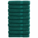 vidaXL Prosoape premium SOLUND 10 buc. verde 100x200 cm 600 gsm