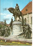 #carte postala-CLUJ-Statuia lui Matei Corvin