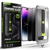 (Pachet 2 buc.) Folie iPhone 14 Pro Max Asteroid GSM TitanGlass FullCover, privacy