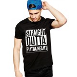 Tricou negru barbati - Straight Outta Piatra Neamt - 2XL
