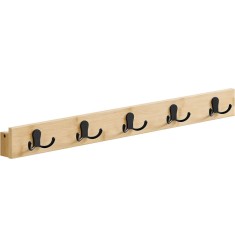 SONGMICS Cuier de perete pentru hol sau baie, 5 carlige duble, 5x70x7 cm, maro natural Household NewTrend