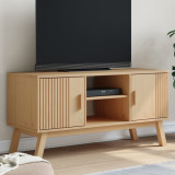 VidaXL Dulap TV &bdquo;OLDEN&rdquo;, maro, 114x43x57 cm, lemn masiv pin
