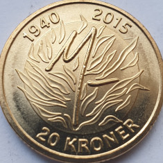 20 Kroner / Coroane 2015 Danemarca, Queen Margrethe II - 75thAnniversary, unc