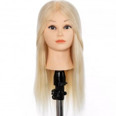 Cap Manechin Par Natural Blond Amy pentru Vopsit si Coafat, 35-40 cm