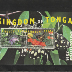 Tonga 2016-Fauna,Fluturi,bloc 2 valori,dant.,MNH,Mi.Bl.96