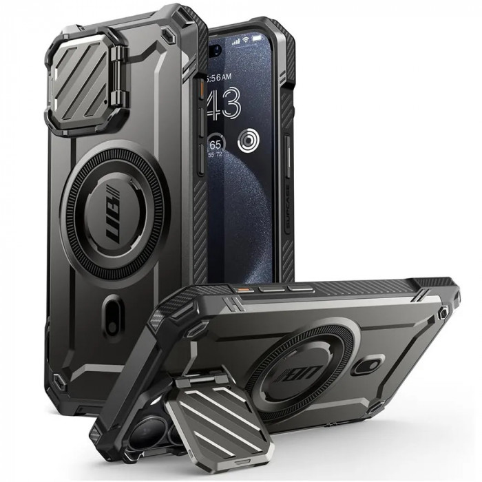 Husa iPhone 15 Pro Antisoc protectie camera Negru SUBXT