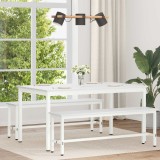 vidaXL Masă de dining Alb 150 x 90 x 75 cm Lemn de pin masiv 892792