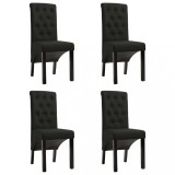 VidaXL Scaune de bucătărie, 4 buc., negru, material textil