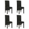 vidaXL Scaune de bucătărie, 4 buc., negru, material textil 276975