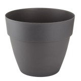 Ghiveci din plastic Gardena Lux, cu suport scurgere, interior / exterior, rotund, antracit, 47 x 39.5 cm