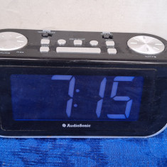 AudioSonic CL-480 | Radio cu ceas, Alarma, 5W, LED, Negru|Gri