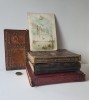 Lot 3x album fotografii antic vintage vechi stil Art Nouveau Jugendstil Art Deco, legatorie piele imprimata, ornament balama inchizatoare pafta +BONUS