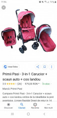 Carut 3 in 1 pliabil, impecabil ! + cadita cadou cu termometru (noua) foto