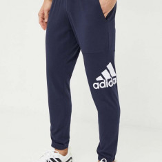 adidas pantaloni de trening culoarea bleumarin, cu imprimeu IC9428