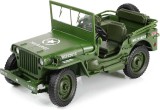 Macheta auto Jeep Willys Military Police 1944 scara 1:18 verde