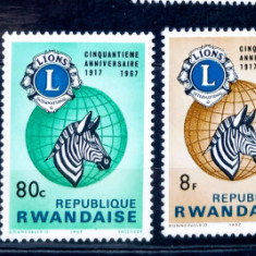 RUANDA 1967 fauna animale zebre serie NESTAMPILATA