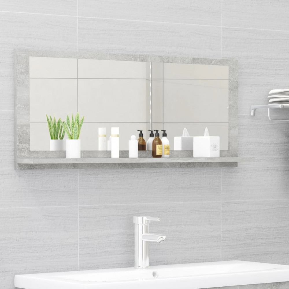 Dulap de baie cu oglinda, gri beton, 90 x 10,5 x 37 cm, PAL GartenMobel  Dekor, vidaXL | Okazii.ro