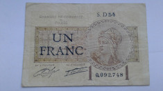 Franta 1 franc 1919 foto