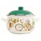 Cratita Emailata cu Capac 18cm 2.10l Grunberg GR3418 Alb+Verde