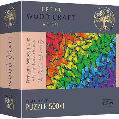 Puzzle Trefl Din Lemn 500+1 Piese Fluturasii Colorati foto