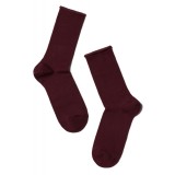Șosete damă din bumbac fără elastic, Conte Elegant Comfort 000 - Bordo, 38-39 (25)